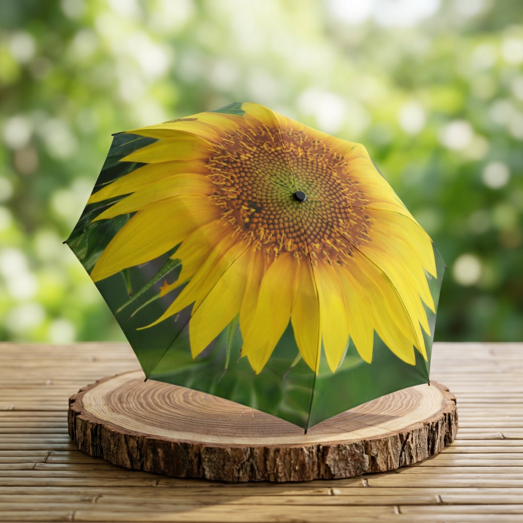 Sunflower Nature-Lover Umbrella — Semi-Automatic Foldable