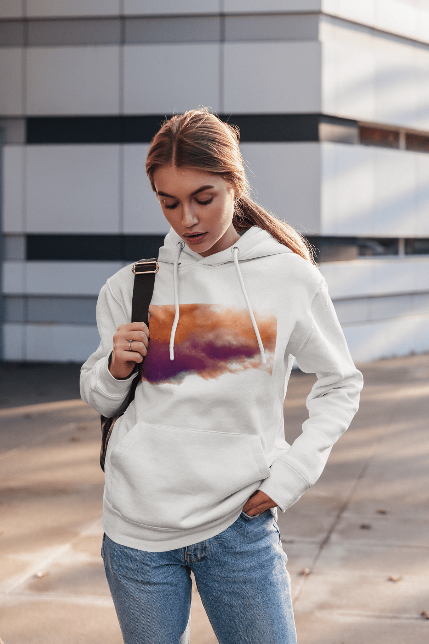Cloudscape Hoodie — Red & Purple Abstract Sunset Graphic Hoodie - Poli SignatureCloudscape Hoodie — Red & Purple Abstract Sunset Graphic HoodieHoodiePrintifyPoli SignatureHoodieArctic WhiteS